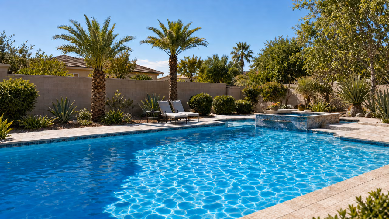 Illustrative swimming pool setting